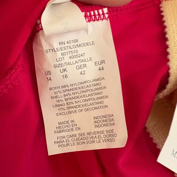 Magicsuit by Miraclesuit Riveted Diana Swimsuit 1-PC Coral Rose Pink Size 14 NEW - Picture 9 of 10